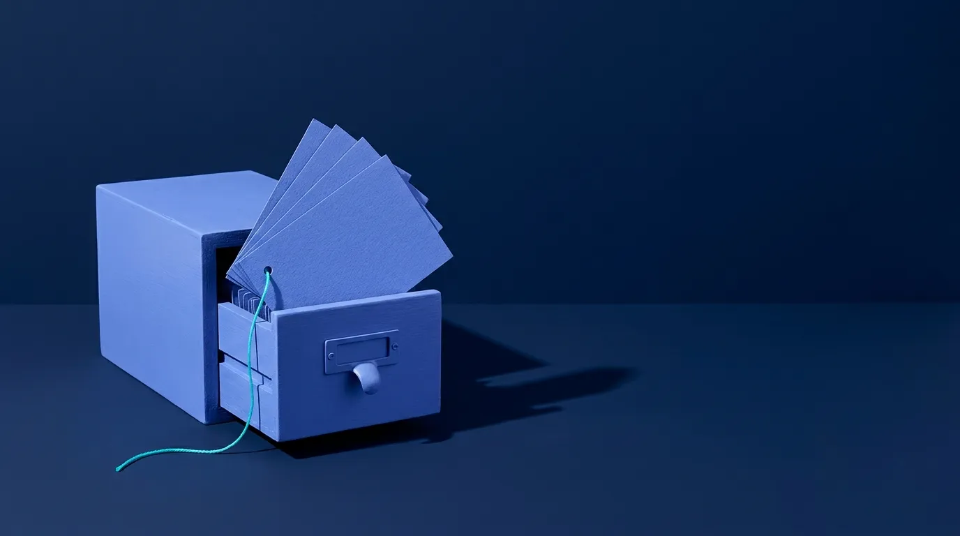 Illustration conceptuelle en nature morte de studio illustrant : Génération de leads B2B – Guide 2025 & outils clés